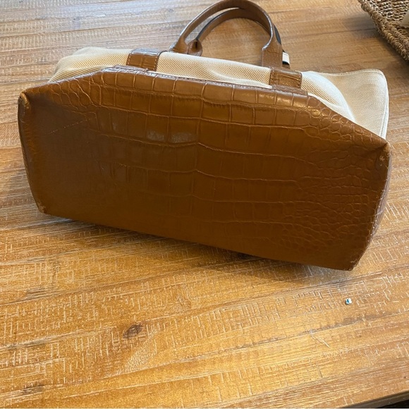 MICHAEL KORS Fulton Canvas & Croc Embossed Leather Tote - Picture 6 of 8